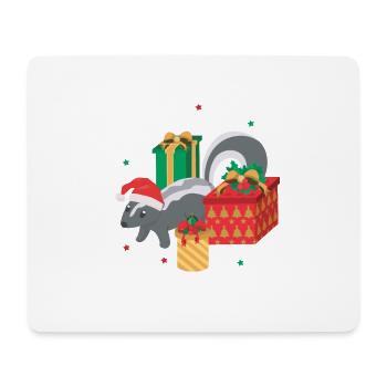 Blaireau de Noël - Tapis de souris (format paysage) - blanc - Devant