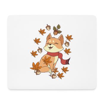 Feuille de chat de l’érable automne Bonjour automne - Tapis de souris (format paysage) - blanc - Devant