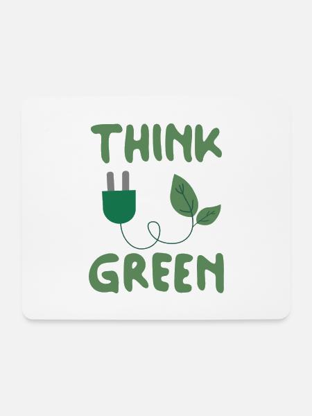 Think Green - Mousepad (Querformat) - Weiß
