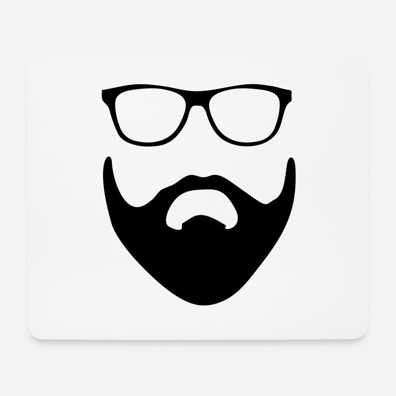 Vollbart - Mousepad (Querformat) - Weiß