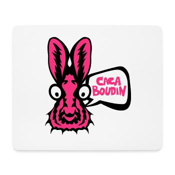 lapin caca boudin bulle rigolo - Tapis de souris (format paysage) - blanc - Devant