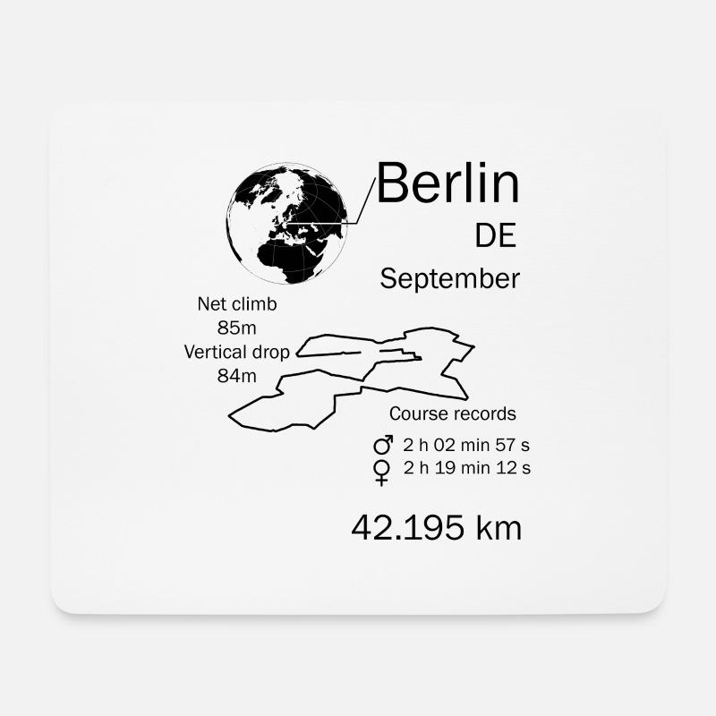 Berliner Marathon - Mousepad (Querformat) - Weiß