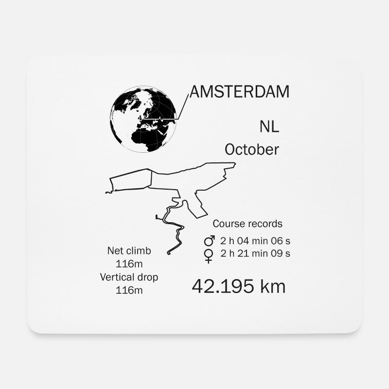 Amsterdamer schwarze Details - Mousepad (Querformat) - Weiß