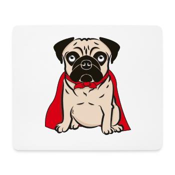 Mops Pug Superhero Hund - Mousepad (Querformat) - Weiß - Vorne