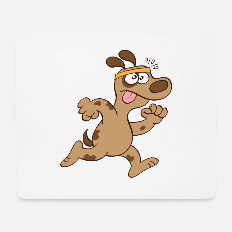 Big brown dog feels very tired while running - Mouse Pad (horizontal) - white