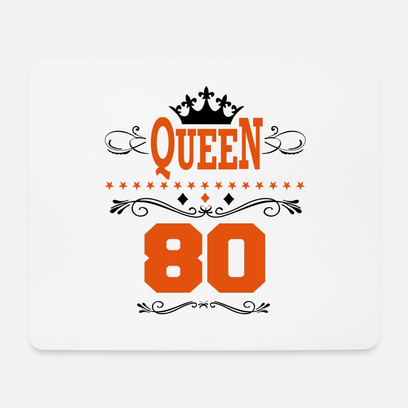 Geburtstag Queen 80 Birthday Frauen Königin Krone - Mousepad (Querformat) - Weiß