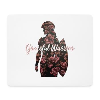 Anmutige Kriegerin Blumenhintergrund Design - Mousepad (Querformat) - Weiß - Vorne