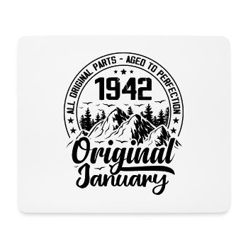 1942 janvier Original 82 Ans cadeau Anniversaire - Tapis de souris (format paysage) - blanc - Devant