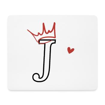 Buchstabe j Kronenherz - Mousepad (Querformat) - Weiß - Vorne