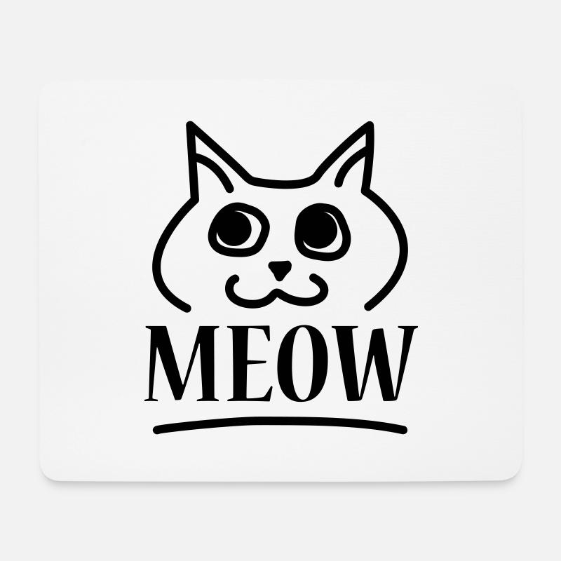 Meow Miau Katz Cat - Mousepad (Querformat) - Weiß