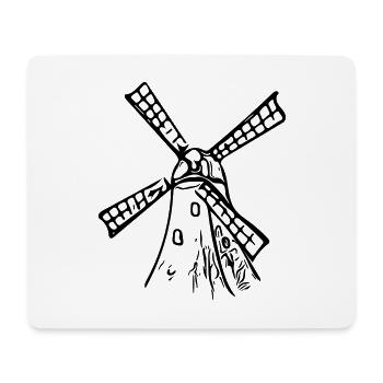 Klassische Vintage Windmühle - Mousepad (Querformat) - Weiß - Vorne