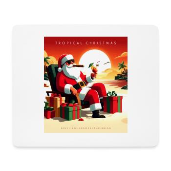 Weihnachtsmann in den Tropen. - Mousepad (Querformat) - Weiß - Vorne