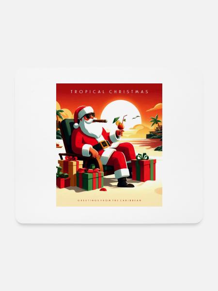 Weihnachtsmann in den Tropen. - Mousepad (Querformat) - Weiß