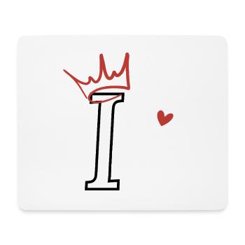 Buchstabe i Kronenherz - Mousepad (Querformat) - Weiß - Vorne