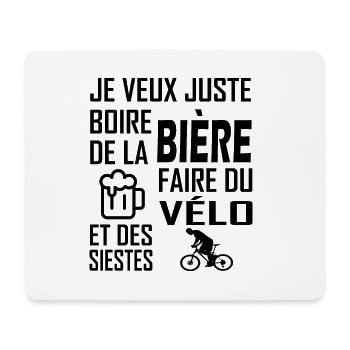 Je veux juste boire de la bière vélo t-shirt homme - Tapis de souris (format paysage) - blanc - Devant