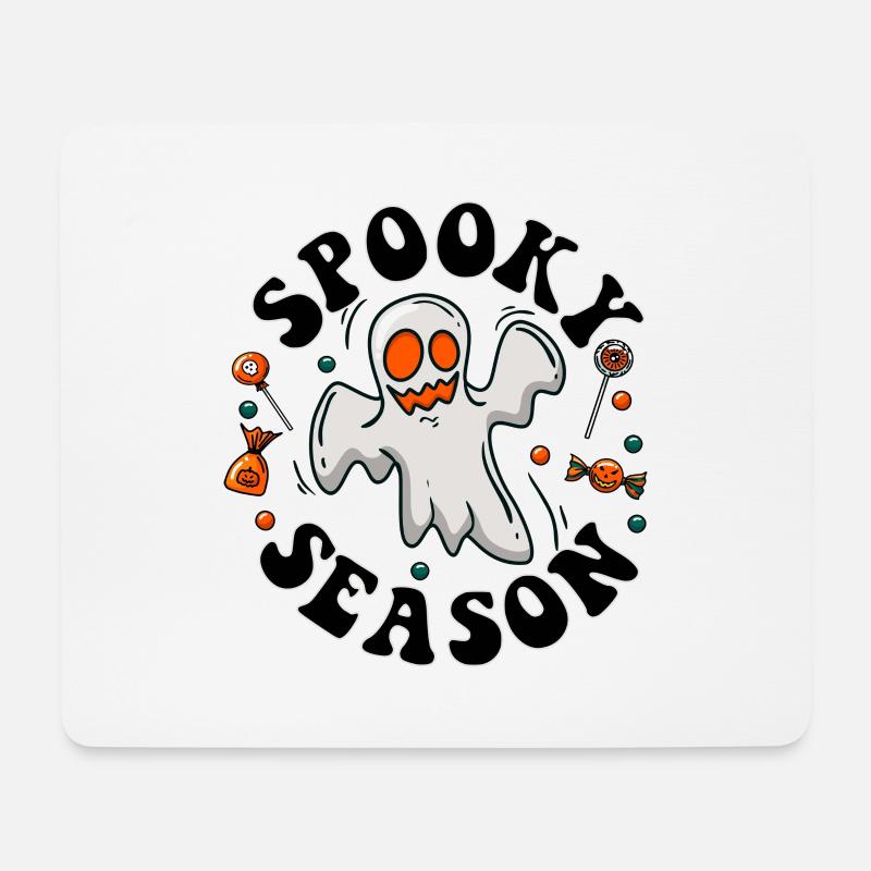 Ghost Spooky Season Retro Halloween - Mousepad (Querformat) - Weiß