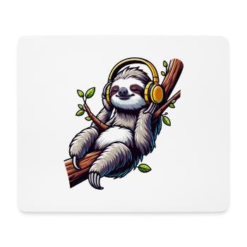 Musikalische Glückseligkeit Faultier Faul - Mousepad (Querformat) - Weiß - Vorne