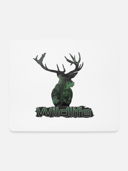 Wildlife Hirsch - Mousepad (Querformat) - Weiß