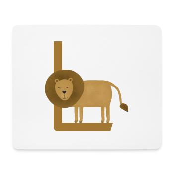 L - LEO - ABC, Alphabet, Letter, Animal, Name - Mouse Pad (horizontal) - white - Front
