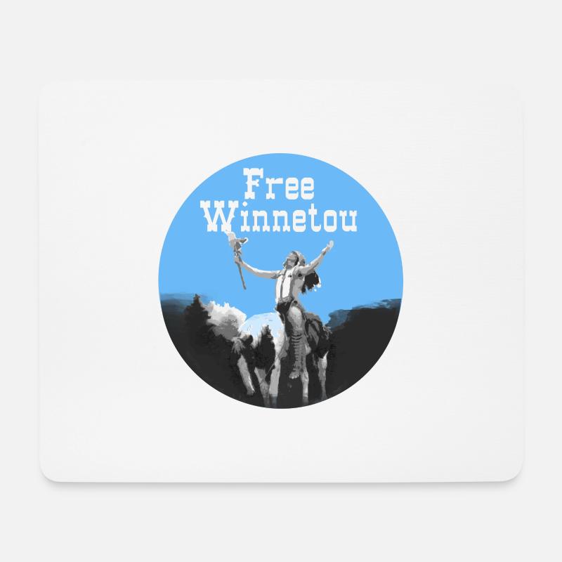 free winnetou,winnetou,indianer,häuptling - Mousepad (Querformat) - Weiß