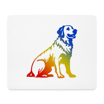 Golden Retriever Dog Colorful - Mouse Pad (horizontal) - white - Front