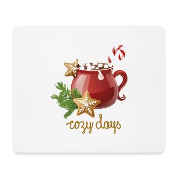 Cacao chaud, Journées douillettes, Biscuits de Noël - Tapis de souris (format paysage) - blanc - Devant