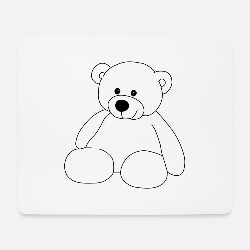 Teddy - Mousepad (Querformat) - Weiß