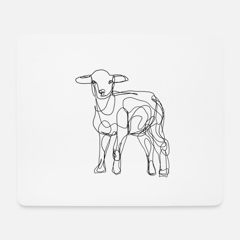 sheep Schaf lamm - Mousepad (Querformat) - Weiß