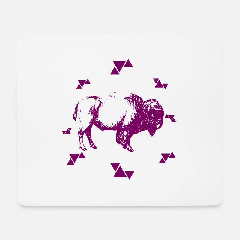 Bison - Büffel - Mousepad (Querformat) - Weiß