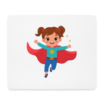 Kawaii Comic Superheldin Power Mädchen T-Shirt - Mousepad (Querformat) - Weiß - Vorne