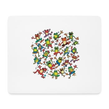 Colorful dancing frogs circle - Mouse Pad (horizontal) - white - Front
