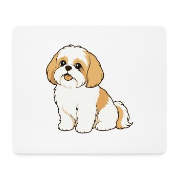 Cute Shih Tzu Illustration - Mouse Pad (horizontal) - white - Front