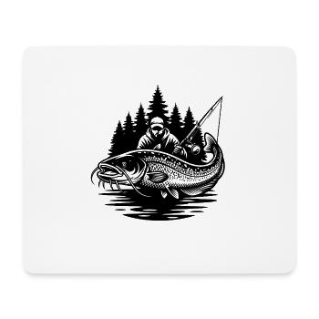 Fischer und Welse im Wald - Mousepad (Querformat) - Weiß - Vorne