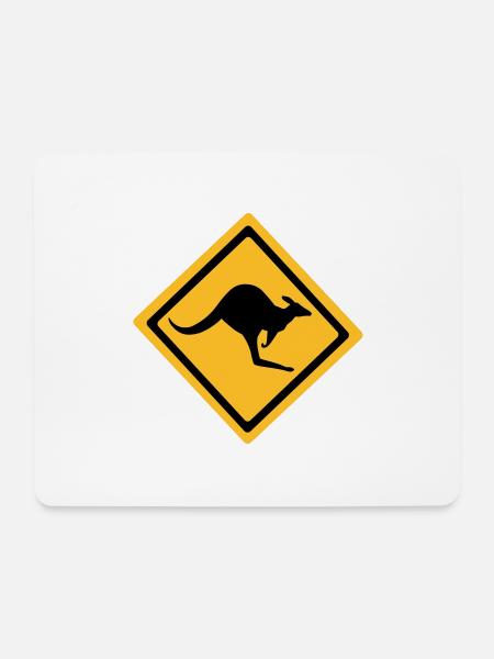 Australian Kangaroo Sign - Mouse Pad (horizontal) - white