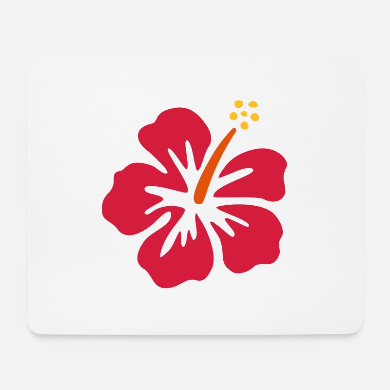 Hibiscus - Mousepad (Querformat) - Weiß