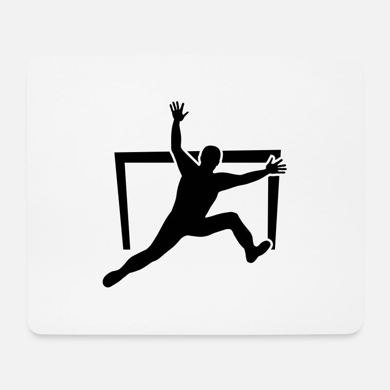 Torwart Silhouette - Mousepad (Querformat) - Weiß
