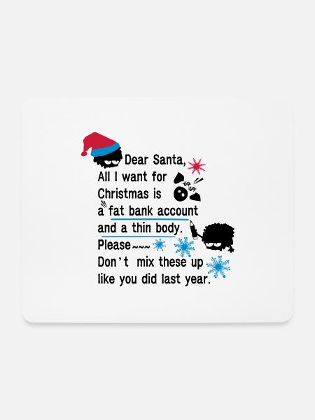 dear santa funny xmas - Mouse Pad (horizontal) - white