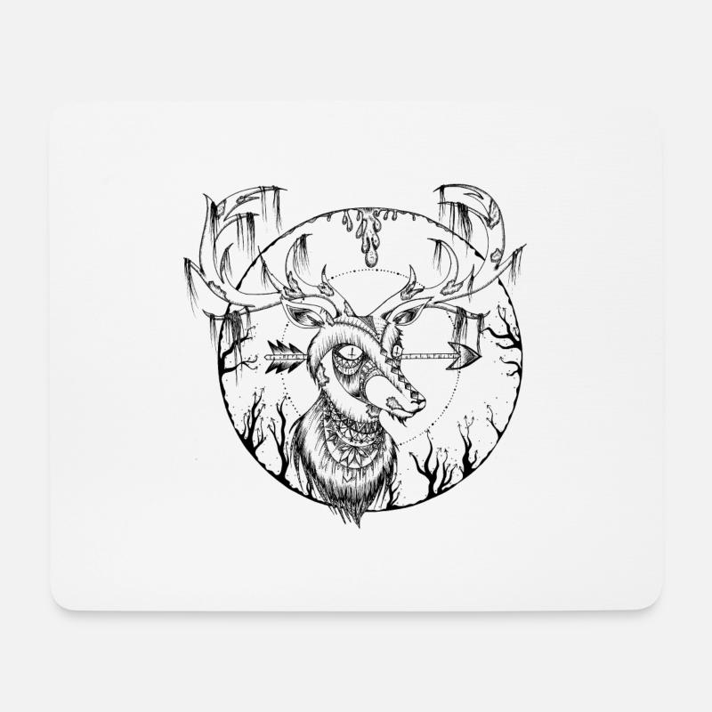 Hirsch - Mousepad (Querformat) - Weiß