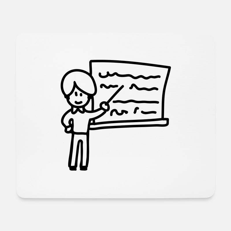 Lehrer - Line - Mousepad (Querformat) - Weiß
