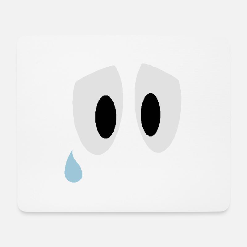 Smiley Augen Traurig - Mousepad (Querformat) - Weiß