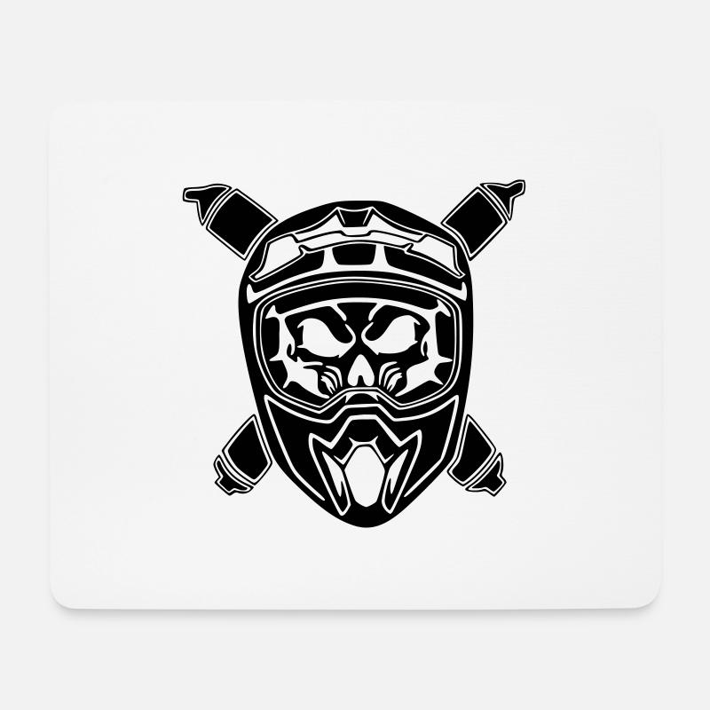 Motocrosshead - Mousepad (Querformat) - Weiß
