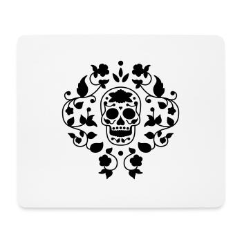 Sugar skull flower pattern t shirt graphic - Mouse Pad (horizontal) - white - Front
