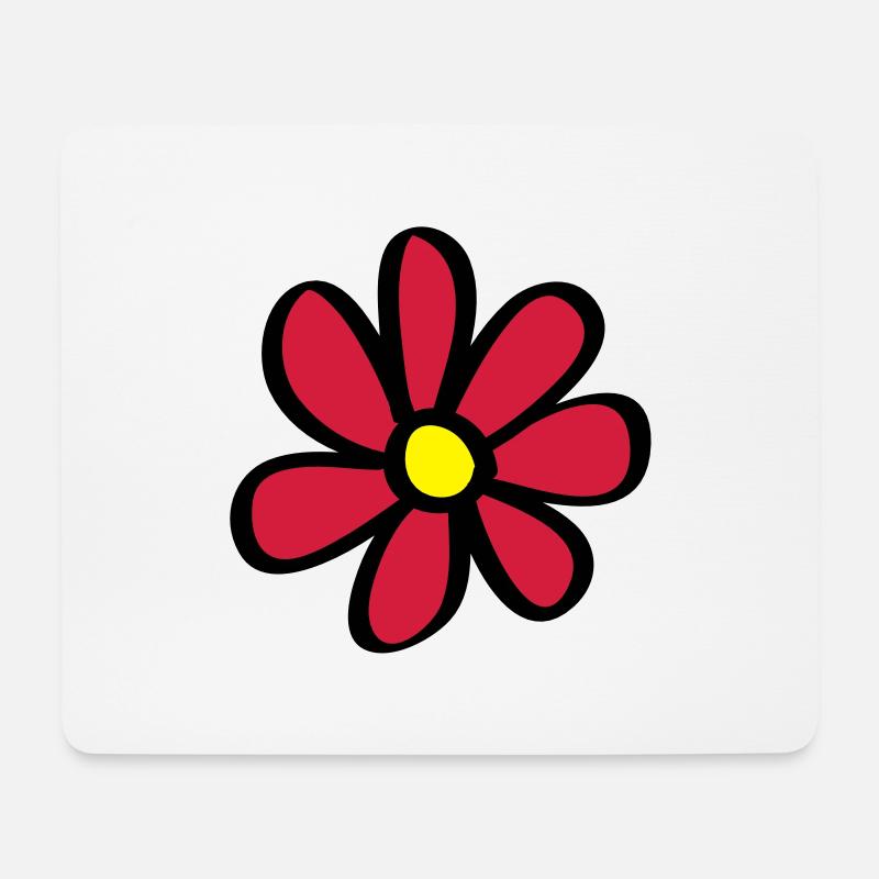 Blume - Mousepad (Querformat) - Weiß