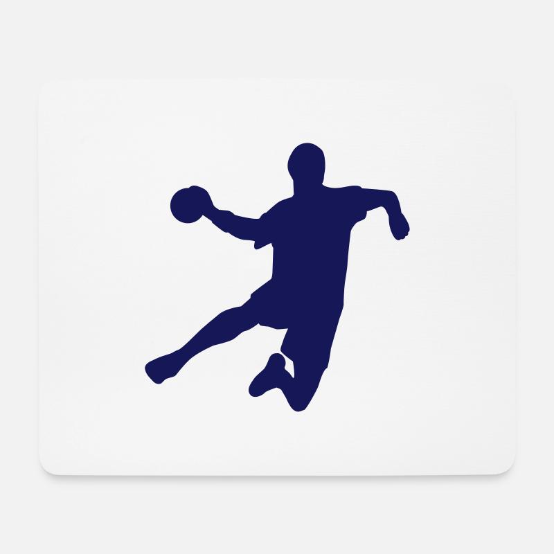 Handball Sprungwurf - Mousepad (Querformat) - Weiß