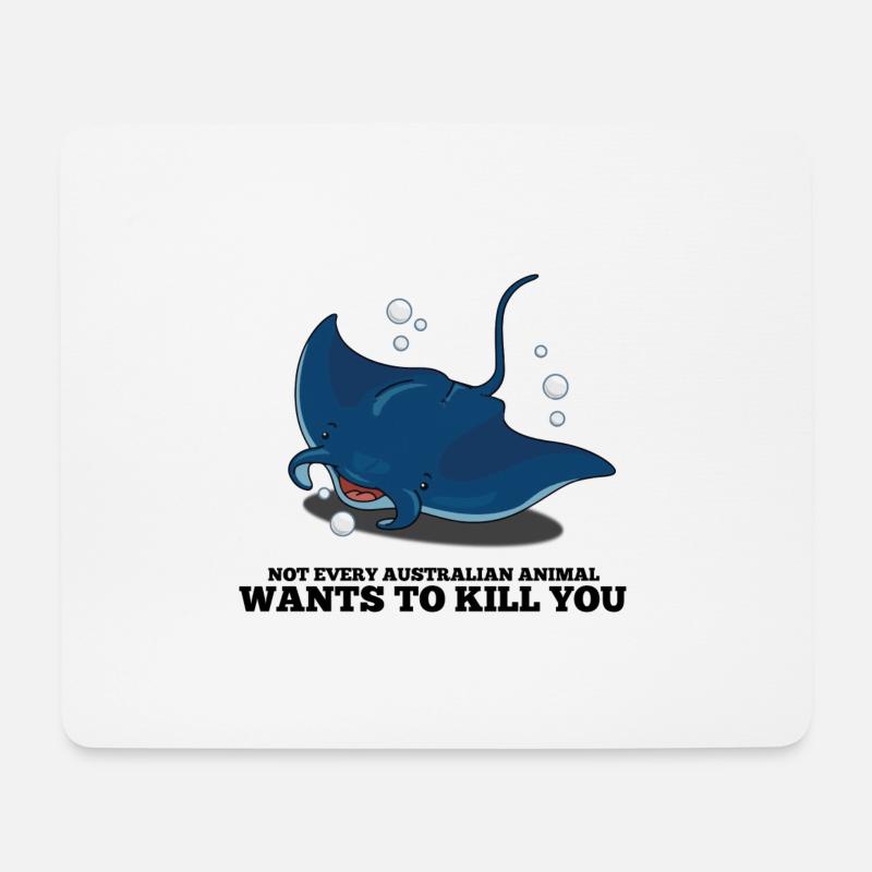 Manta Rochen / Manta Ray - Mousepad (Querformat) - Weiß