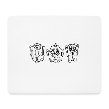 schwarze abstrakte Hunde Einhorn Figuren Geschenk - Mousepad (Querformat) - Weiß - Vorne