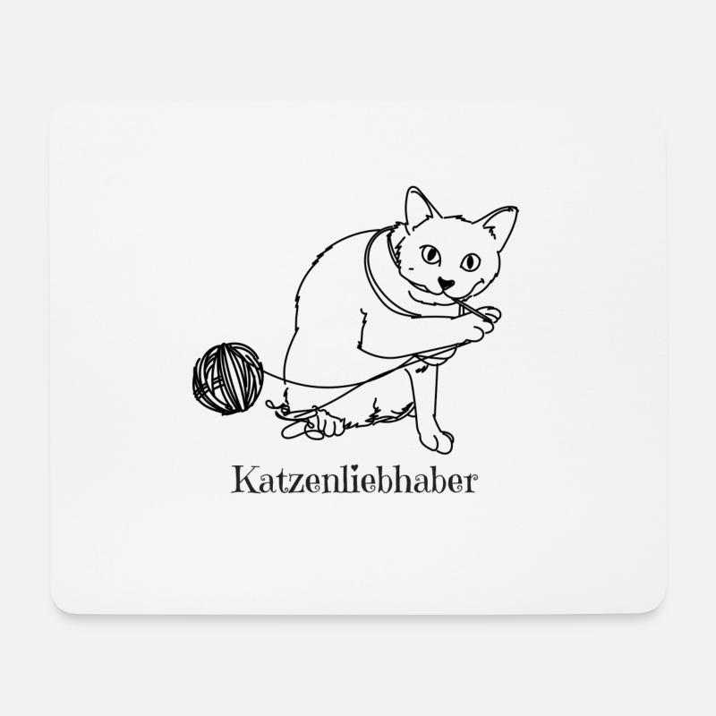 Katzenliebhaber - Mousepad (Querformat) - Weiß