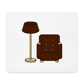 floor_lamp_and_armchair - Tapis de souris (format paysage) - blanc - Devant