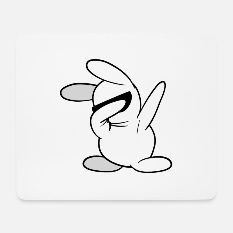 Dabbing Dab Kaninchen Hase - Mousepad (Querformat) - Weiß