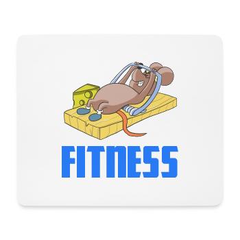 Fitness mouse bodybuilding weightlifting mouse trap - Mouse Pad (horizontal) - white - Front